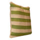 Coussin turc tissé à la main crème verte rayé