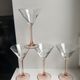 Set of 4 pink-footed cocktail glasses 70s