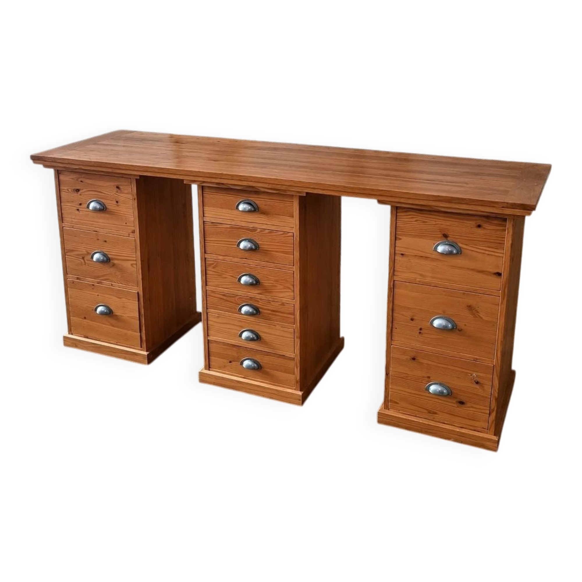 Solid wood desk in workshop/industrial style – very good condition