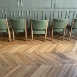 Set of 4 chairs and 1 Steiner armchair BOW WOOD series