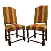 Set of Louis XIII style upholstered chairs