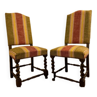 Ensemble de chaises tapissées style Louis XIII