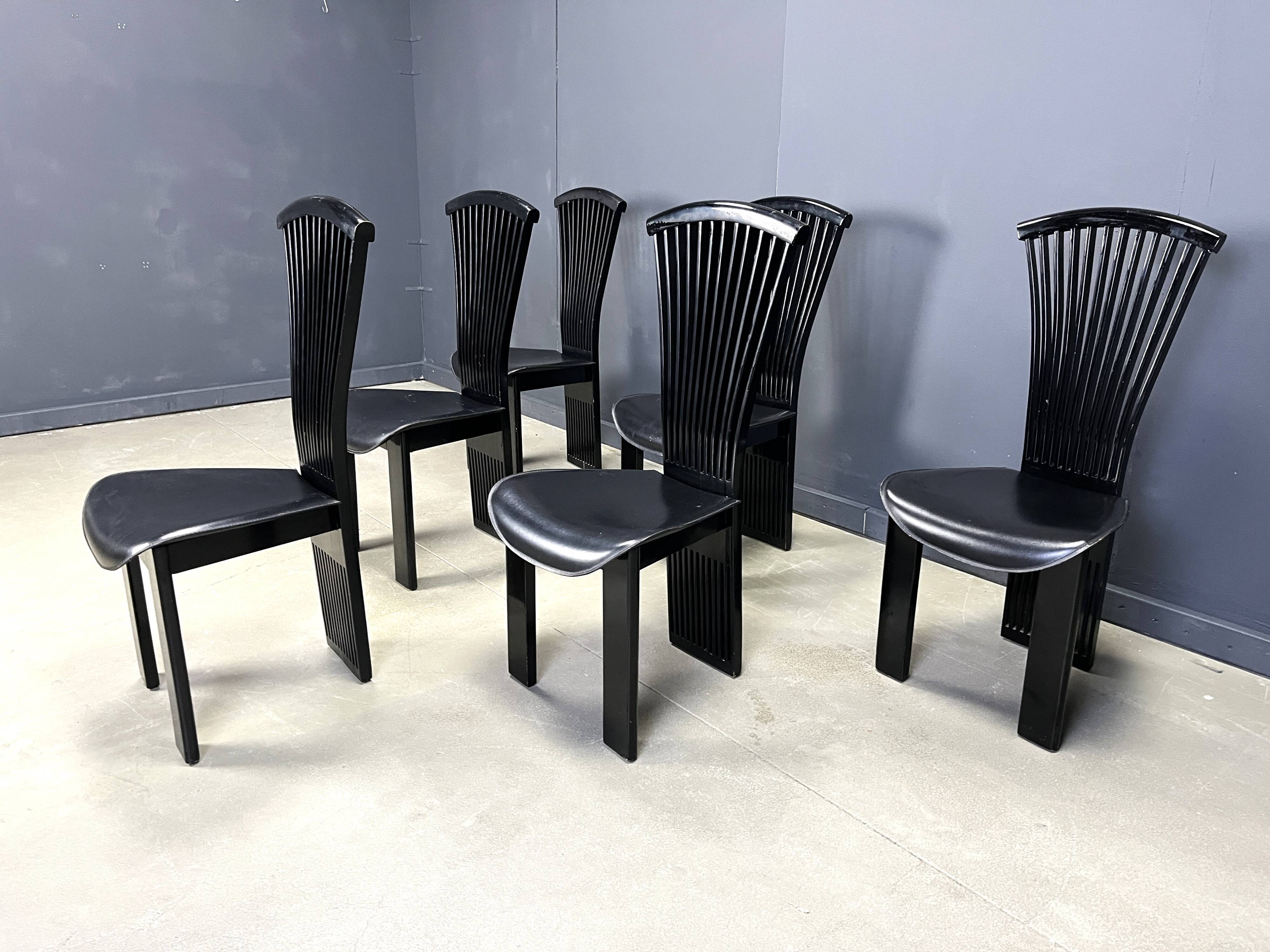 Vintage dining chairs by Pietro costantini, 1980s, set of 6
