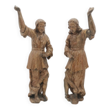 Pair of Tuscan giltwood angel sculptures, late 17th century