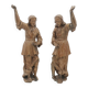 Paire de sculptures d'anges toscans en bois doré, fin XVIIe siècle