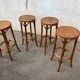 Set de 4 tabourets de bar, bois courbé