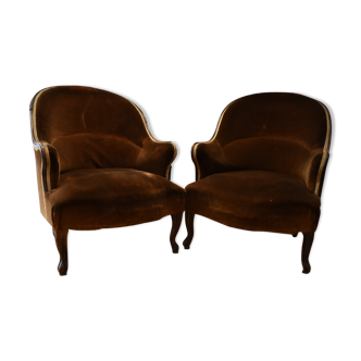 Pair of chocolate toad chair