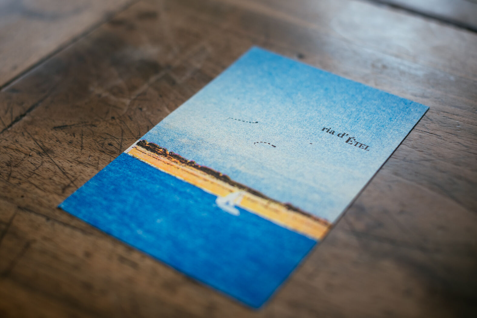 Framed Risography poster, 22 cm x 17 cm, cotton paper 130g. - Ria d'Etel