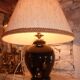 black opaline glass lamp (attributed to Jacques Adnet)