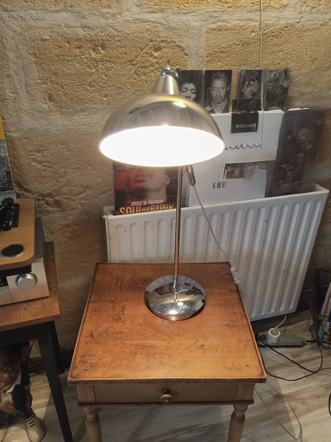 Italian chrome-plated swing lamp