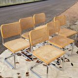 Set of 6 B32 chairs Marcel Breuer Italy design -1970s