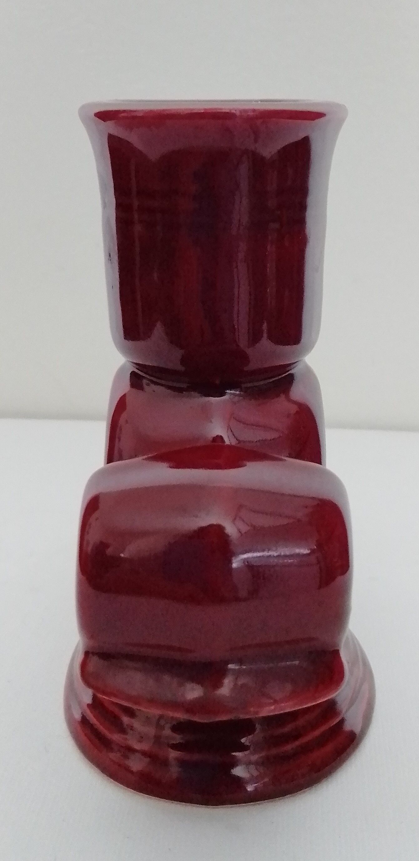 Bordeaux ceramic candle holder, signed Vallauris