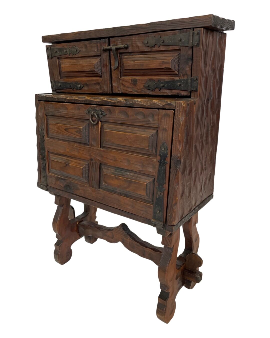 Vintage brutalist spanish wall cabinet cupboard design