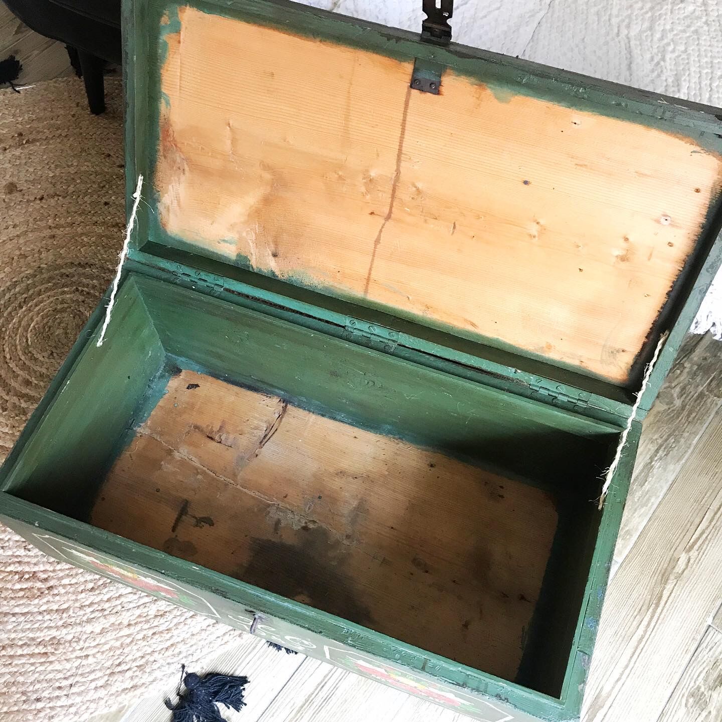 Hand-painted wooden trunk