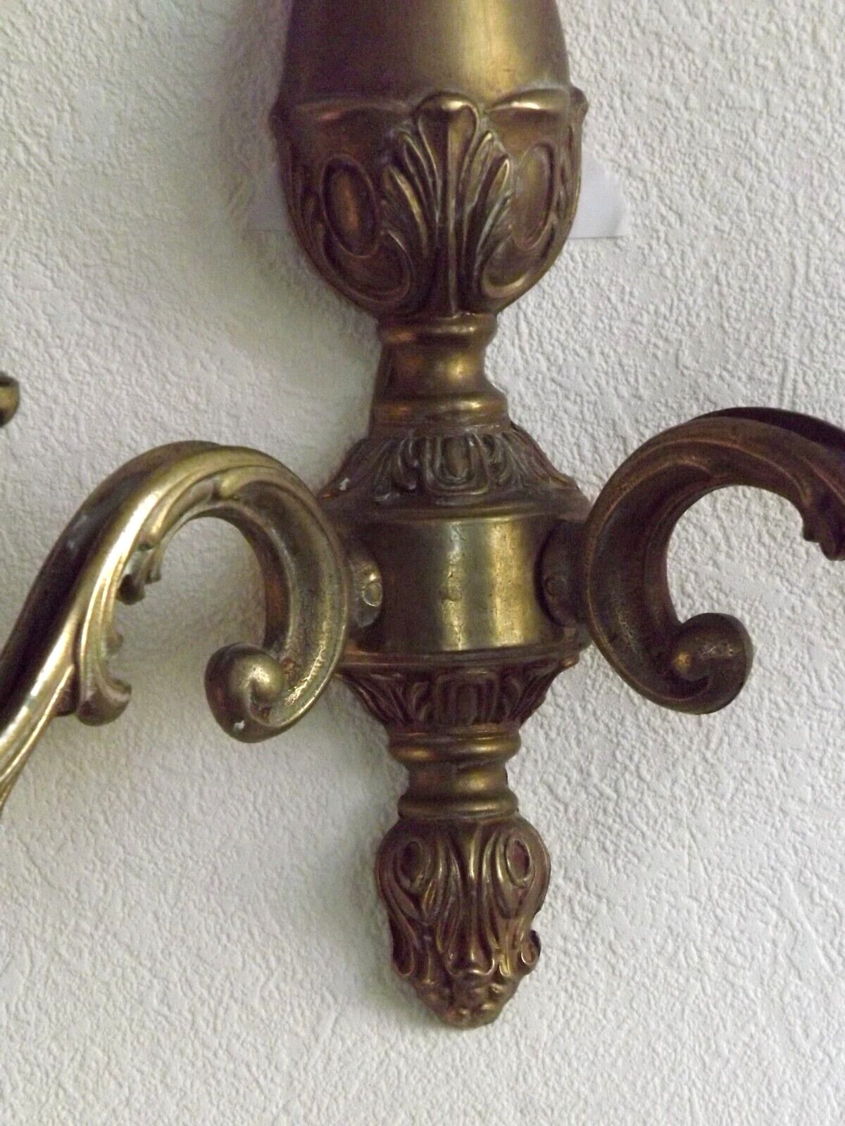 Pair of French vintage bronze traditional  art nouveau double wall lights