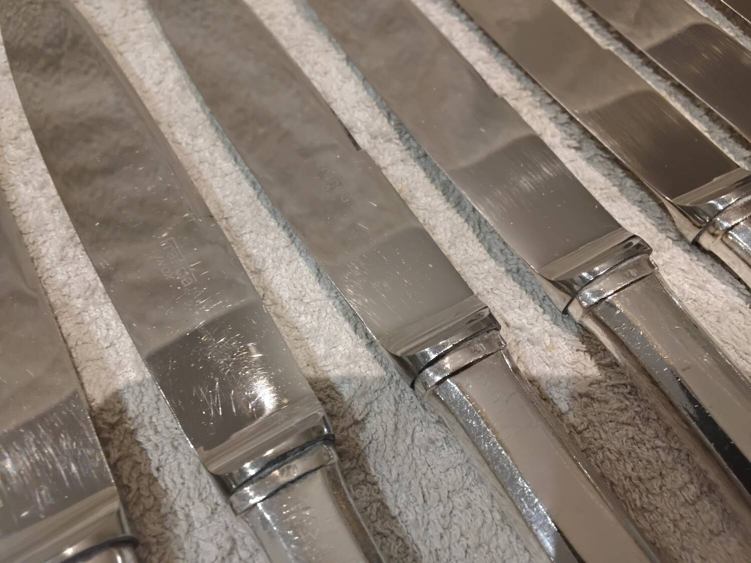 12 silver plated table knives, Francia goldsmith, single-flat, 24.7cm