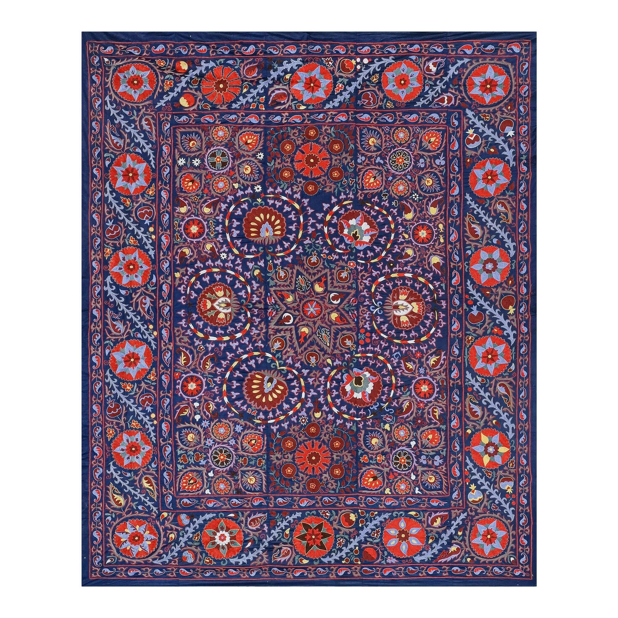 Vintage hand-embroidered tribal tapestry 245x303 cm