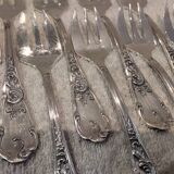 12 silver-plated oyster forks by silversmith Francois Frionnet, Floria
