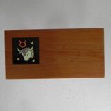 Vintage side table, magazine rack with Hemiksem tile, 1950s