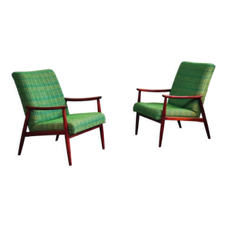 Pair of green armchairs by Jiri Jiroutek for Interier Praha 1960