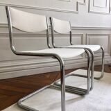 Set of restored vintage chairs with "Luge" feet