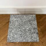 Square coffee table in chromed steel and marble, 1970s design
