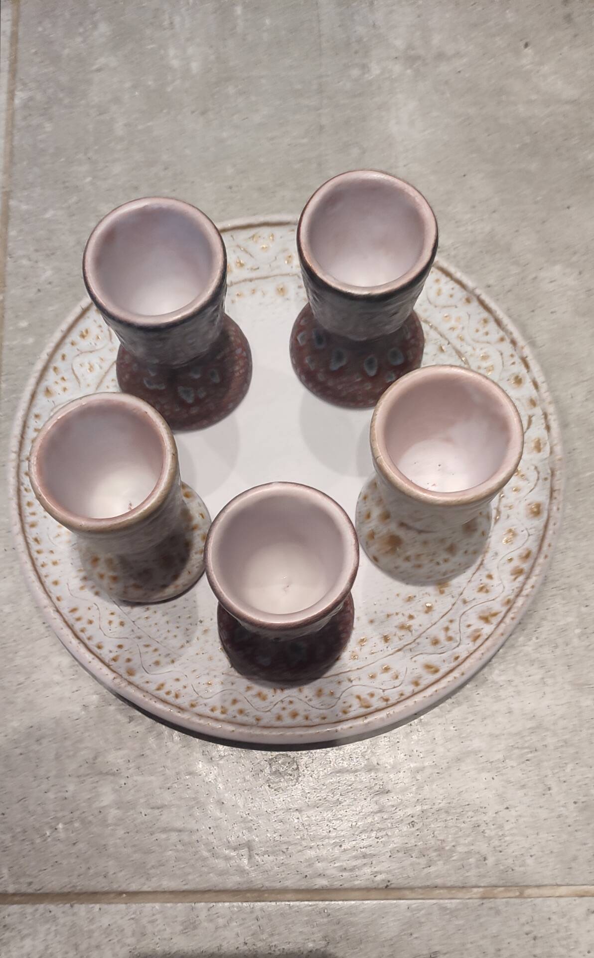 Vintage ceramic egg service by Jean Austruy