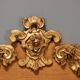 Antique wooden and fabric headboard, Italy, 19th century.