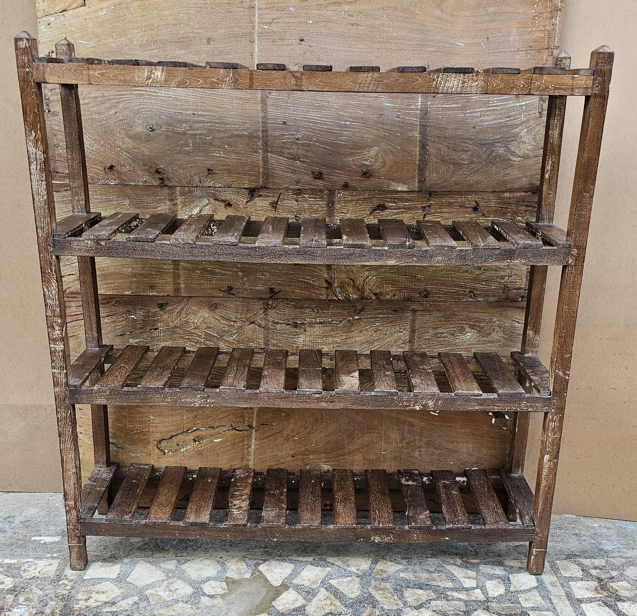 Antique Burmese teak workshop rack - shelf