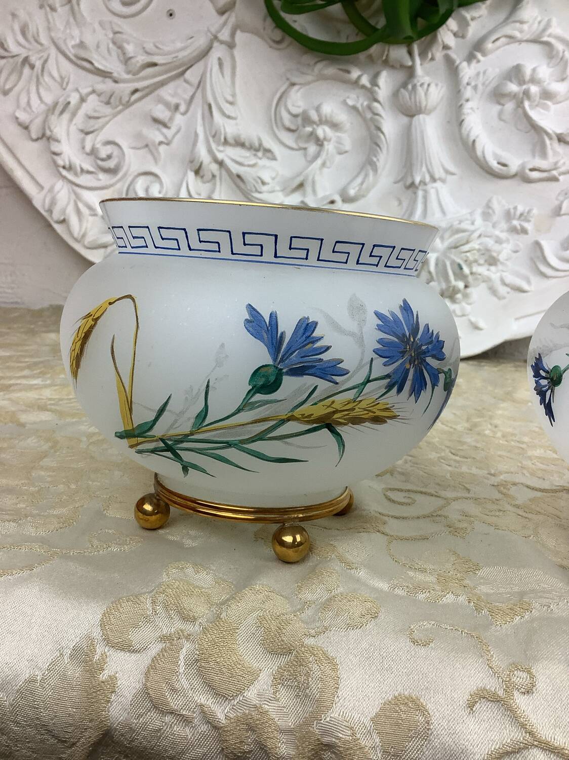 Two opaline glass cups