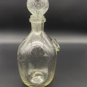 Vintage carafe from Verrerie de Biot in bubble glass with a round stopper.
