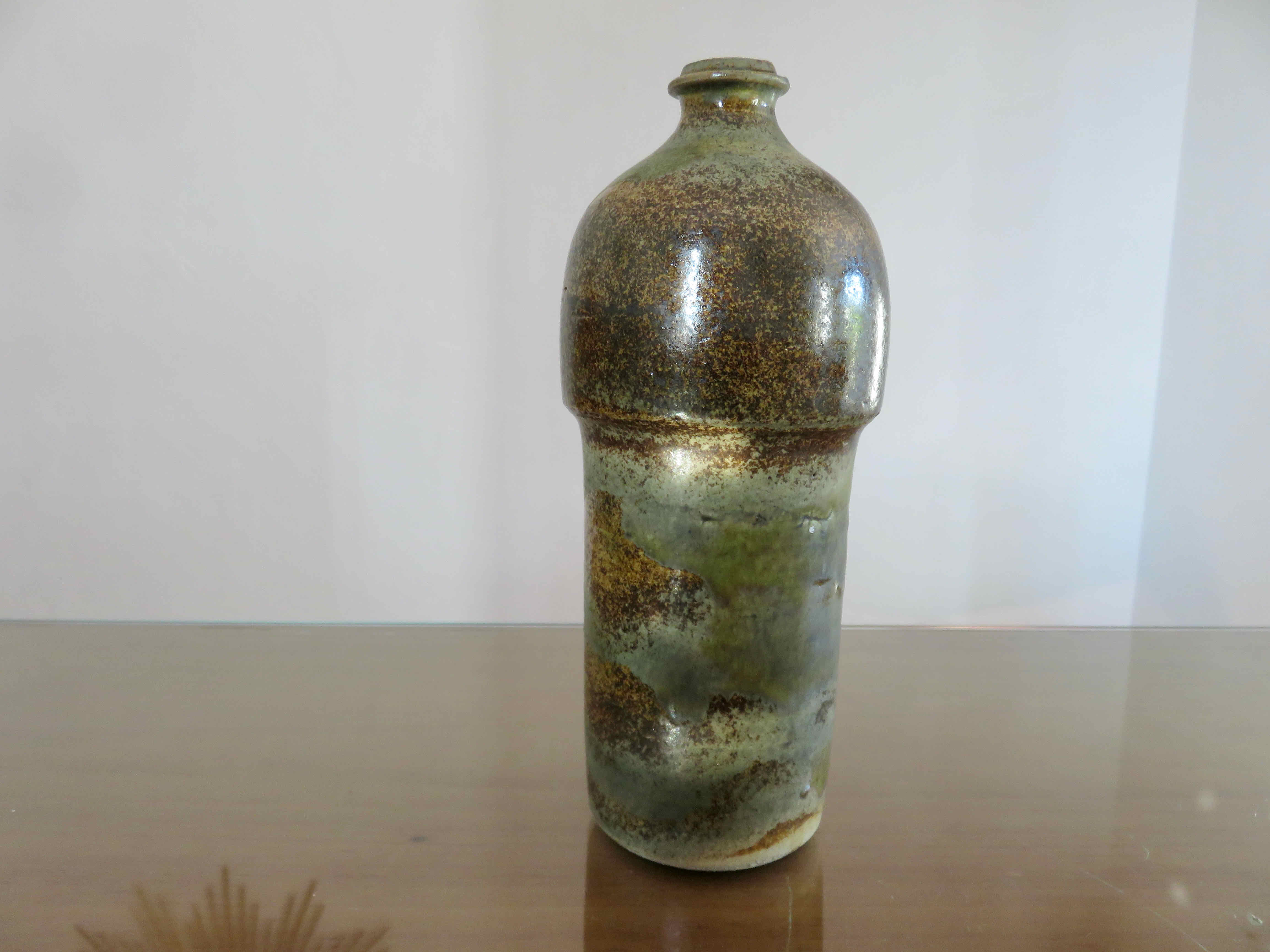 Glazed glazed sandstone soliflore vase 1960