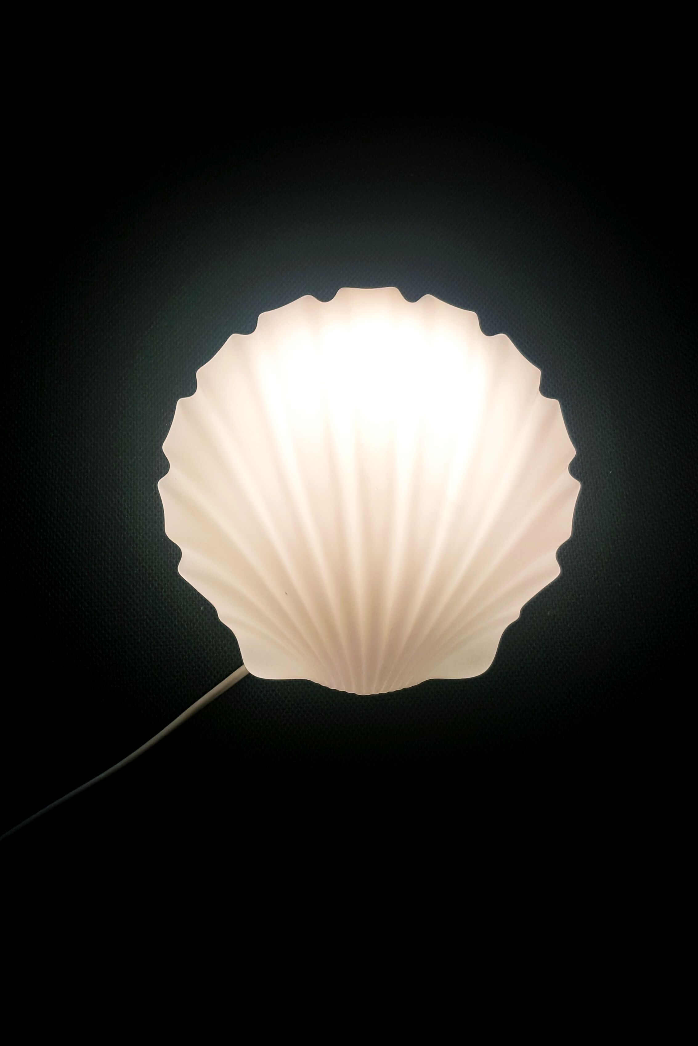 Glashutte Limburg - opal glass shell wall lamp / sconce vintage, 1960s 1970s Germany