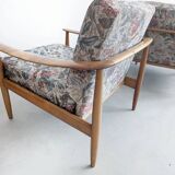 Set of 2 floral print lounge chairs by Carl Straub for Goldfeder 1960s