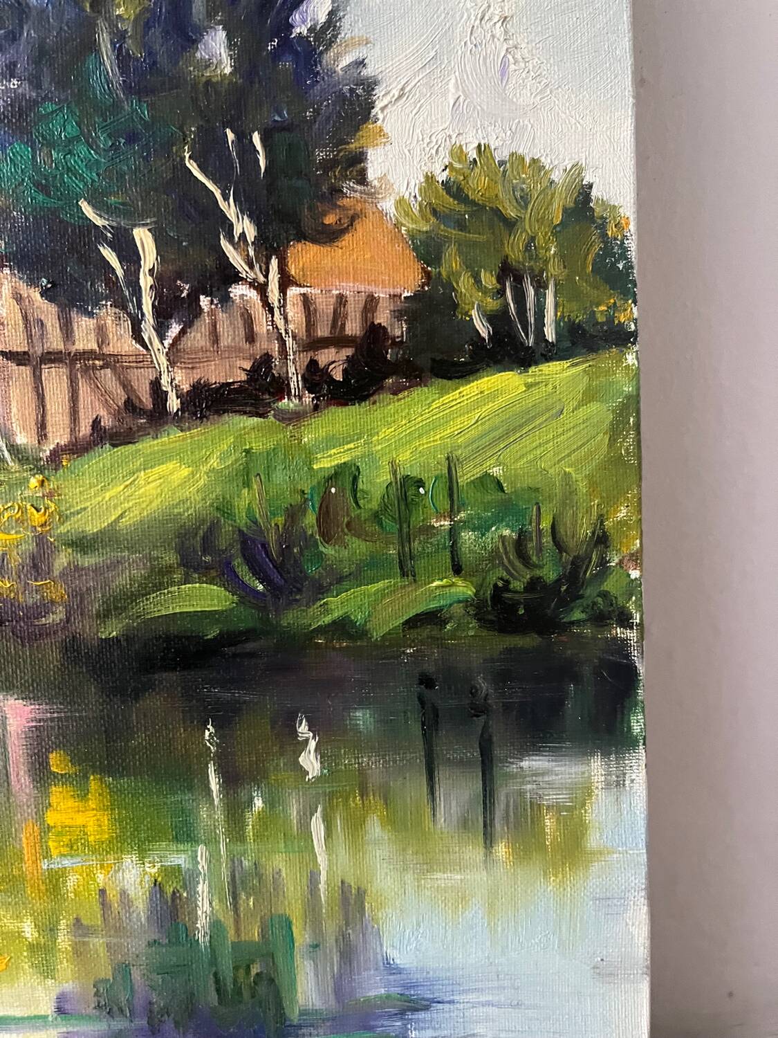 The Eure in Criqueboeuf, oil on canvas signed Quesney, 2000