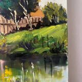 The Eure in Criqueboeuf, oil on canvas signed Quesney, 2000