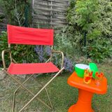 Vintage orange folding camping chair