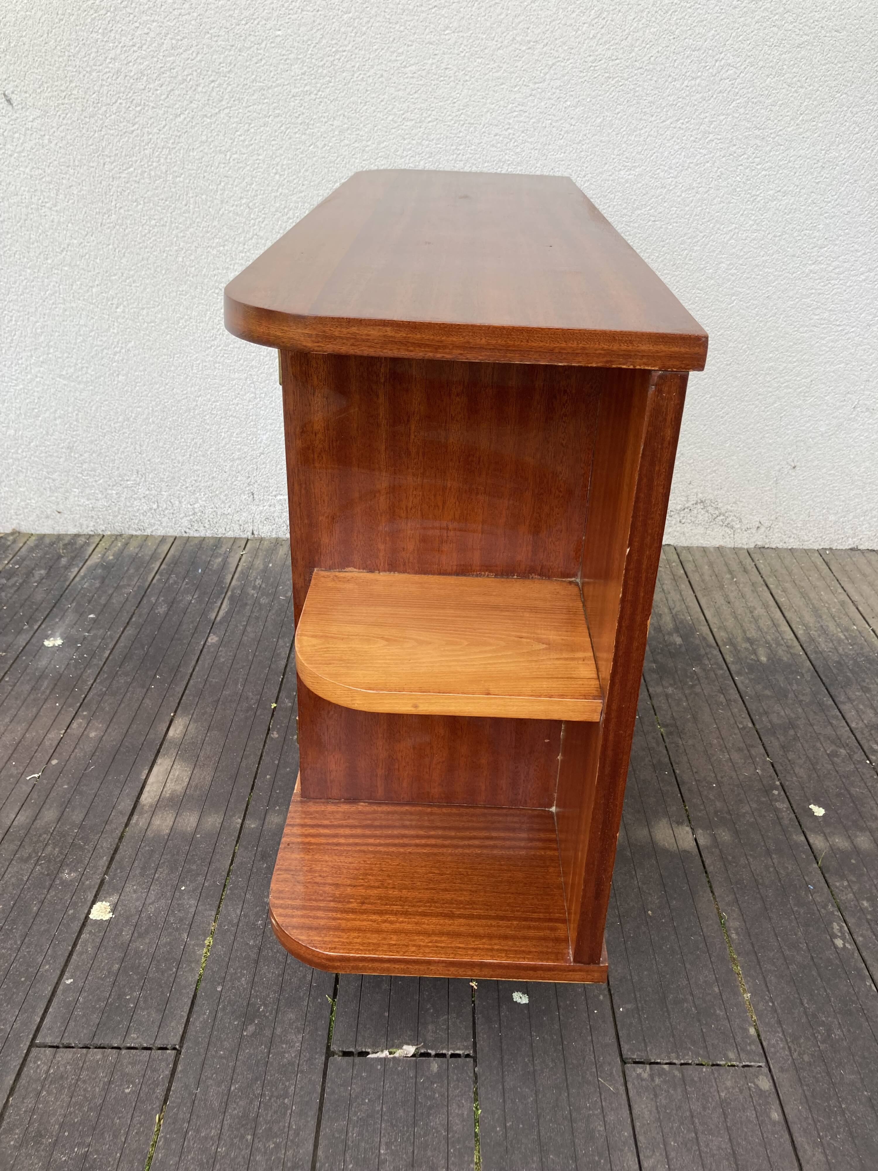 Vintage mahogany bar cabinet with marquetry