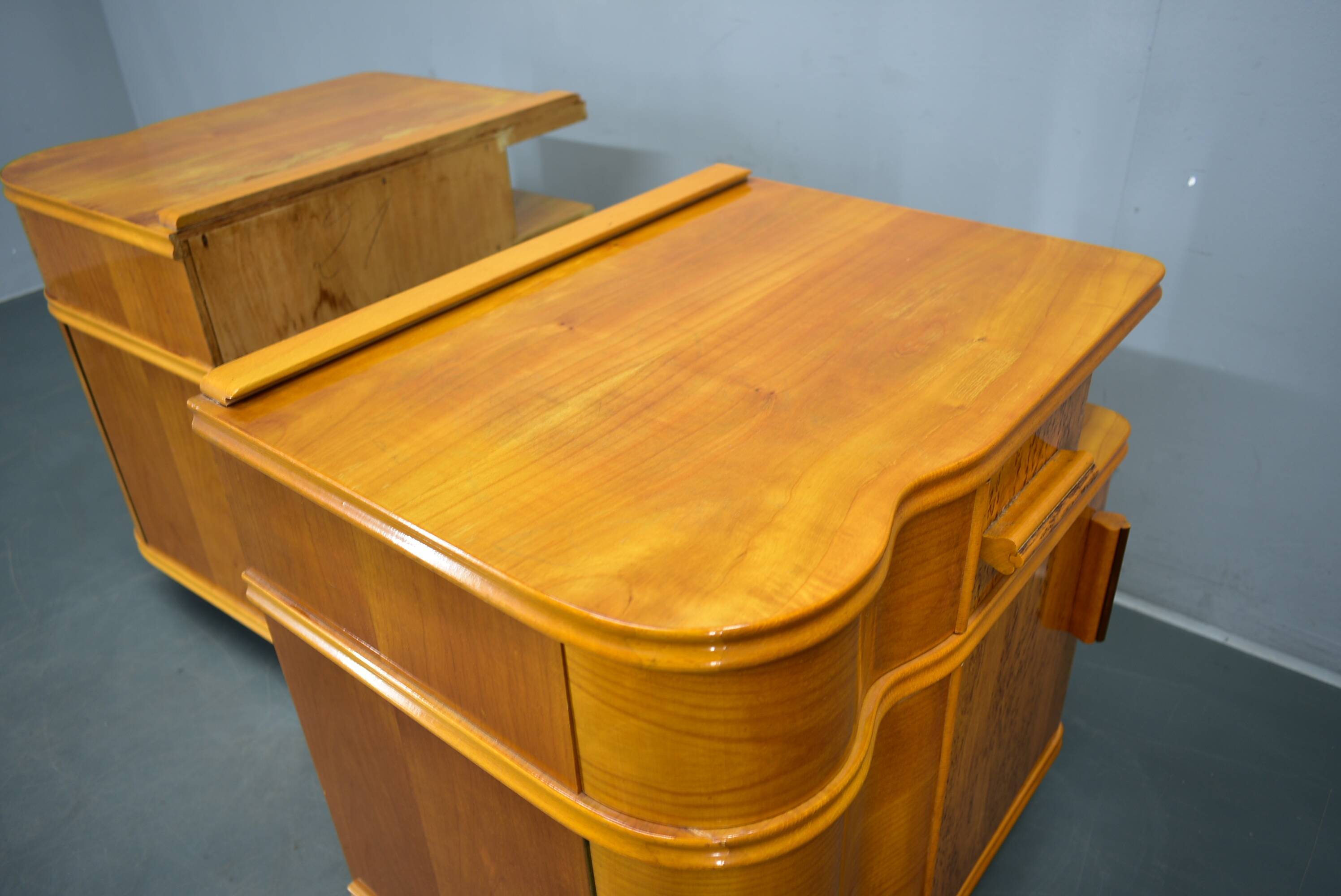 1939s pair of Art Deco bedside tables, Czechoslovakia