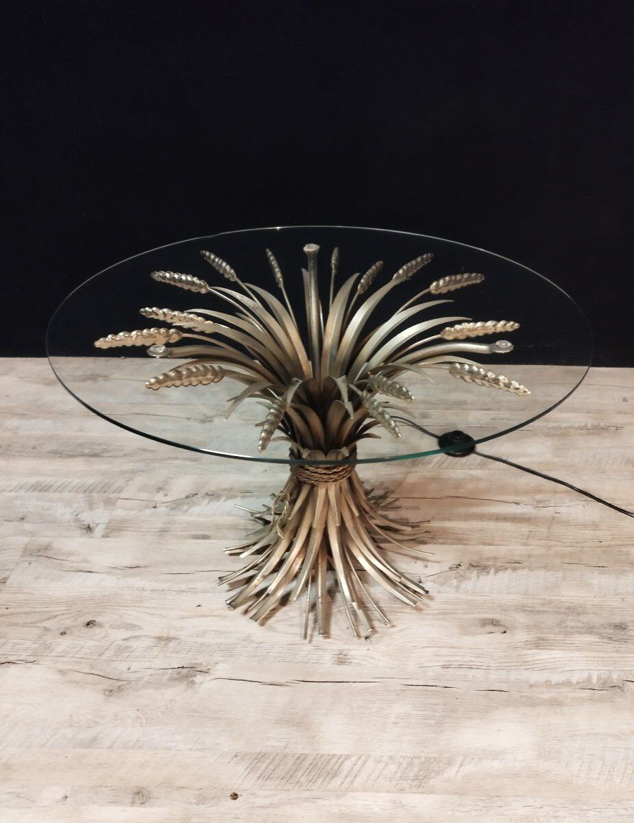 Coffee table Pedestal table sheaf of ear of wheat