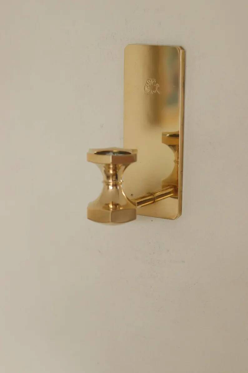 Pair of swedish brass sconces by gusum 1991