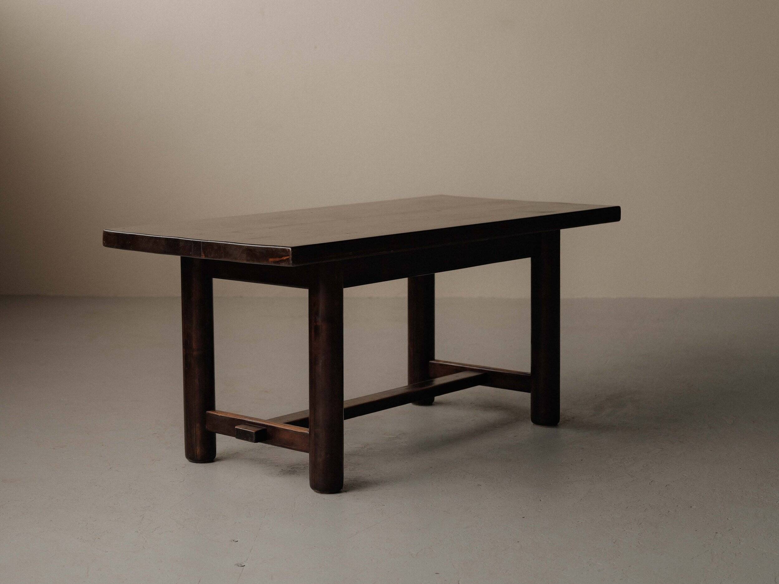 Modernist solid pine table, 1960s