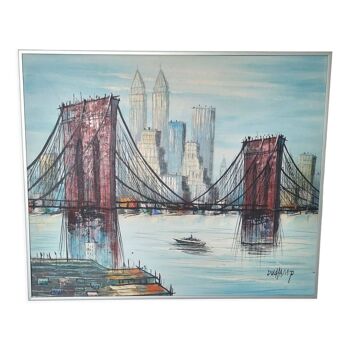 Painting the Brooklyn Bridge by Suzanne Duchamp