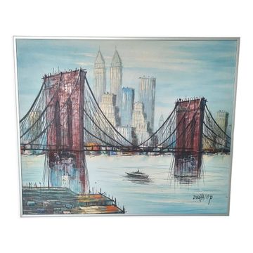 Painting the Brooklyn Bridge by Suzanne Duchamp
