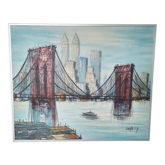 Peinture le pont de Brooklyn par Suzanne Duchamp