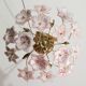 Lustre vintage Murano fleurs roses, années 1970