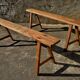 Paire de bancs de ferme 150 cm