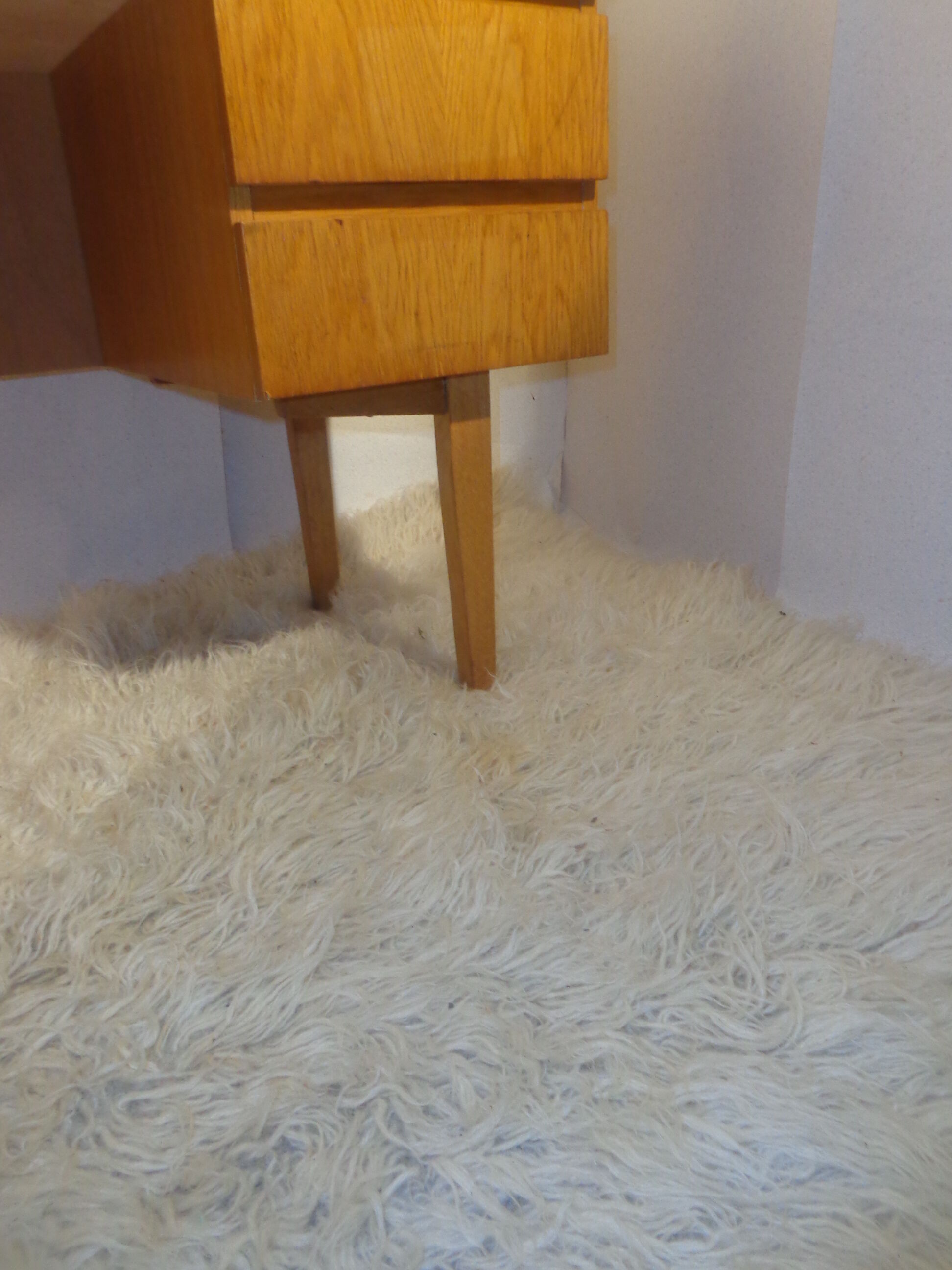 Scandinavian vintage light wood desk of the 60s