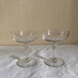 Ensemble de 2 coupes à champagne en cristal