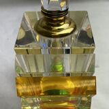 Empty art deco perfume bottle in amber crystal
